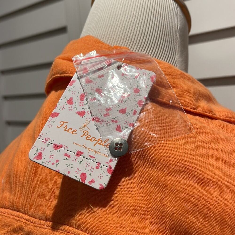 Free People NWT Crop Top in a bright Orange and nice details. - Picture 6 of 10